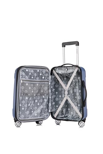 Rockland London Hardside 2 Piece Spinner Wheel Luggage Set, Carry-On 20" and Tote 14", Blue - color: Blue, size: 2 Piece (20"/14" Tote)