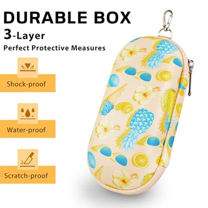 Sunglasses Organizer, Double Glasses Eye Glass Case for Women Case Hard Shell Dual Sunglasses Travel Case - color: Yellow