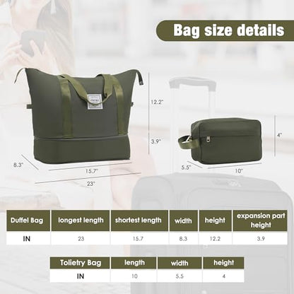 Merax Softside Luggage Set 3 Piece Suitcase with Duffel Bag Spinner Wheels - color: Army Green(22/26/30+bags), style: Softside Luggage Set