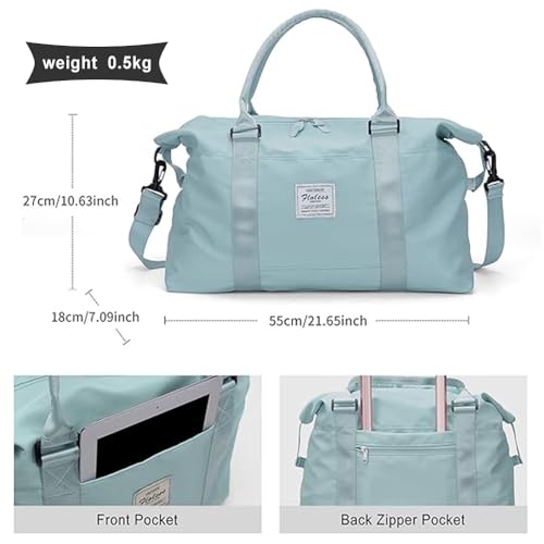 Travel Duffel Bag, Carry On Overnight Weekender Bags for Women - color: A1-Turquoise, style: Travel Bag