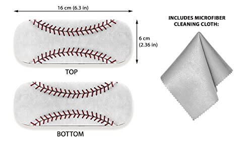 WIRESTER Hard Shell Eyeglasses Case, Clamshell Sunglasses Holder Protective Cover with Microfiber Cloth - color: Baseball