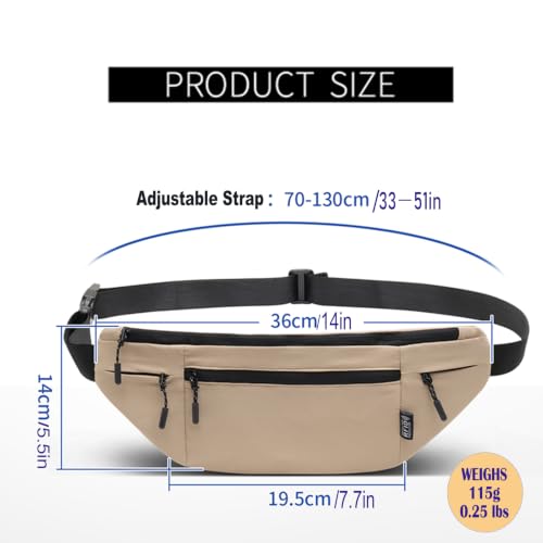 Money Belt for Travel RFID Blocking Passport Holder (khaki) - color: khaki