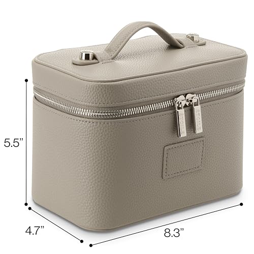 ETOILE - Mini Vanity Case Pebble - Stylish Travel Makeup Bag Organizer With Removable Dividers - color: Pebble