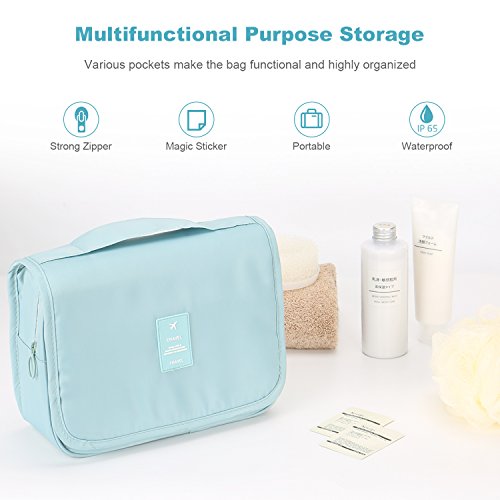 Mossio Hanging Toiletry Bag - Large Cosmetic Makeup Travel Organizer for Men & Women with Sturdy Hook - color: Light Pink