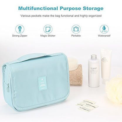 Mossio Hanging Toiletry Bag - Large Cosmetic Makeup Travel Organizer for Men & Women with Sturdy Hook - color: Grey