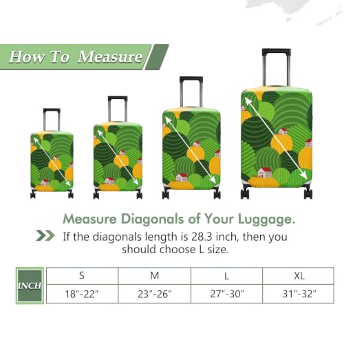 HYPER VENTURE Travel Luggage Cover Suitcase Protector Fits 18-22 Inch, S - color: Green Hills, size: S