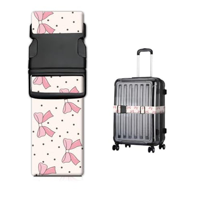 Luggage Strap for Suitcases Adjustable Travel Belt with Quick Release Buckle, Cute Travel Accessories for Suitcase Strap Cute Bow - color: Cute Bow