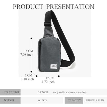 JEMINAL Shoulder Crossbody Bag Hiking Backpack Travel Bag Men Women Sling Backpack Multifunctional - color: Dark Gray