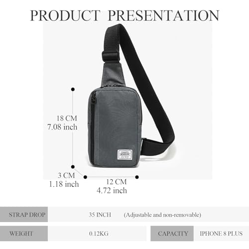 JEMINAL Shoulder Crossbody Bag Hiking Backpack Travel Bag Men Women Sling Backpack Multifunctional - color: Dark Gray