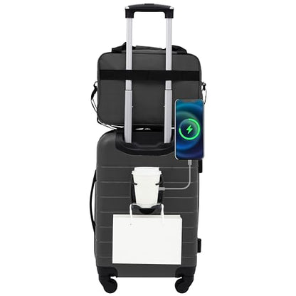 Wrangler Smart Spinner Hardside Luggage, 2 Piece Set, Dark Shadow - color: Dark Shadow, size: 2 Piece Set