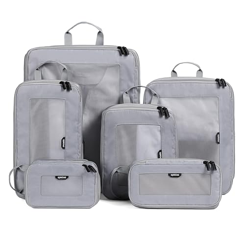 EPICKA TripCozy Compression Packing Cubes, 6 Set, Grey - color: Grey, size: Set of 6