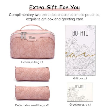 BOYATU Travel Makeup Bags Cosmetic Organizer Bag: 3-Set Make up Bag - color: 01-Z-Pink