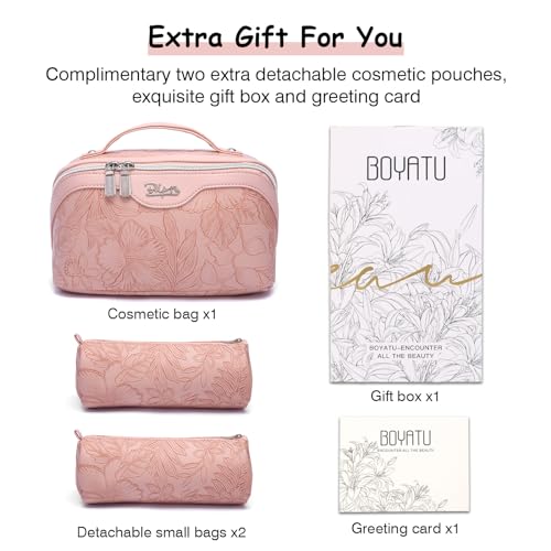BOYATU Travel Makeup Bags Cosmetic Organizer Bag: 3-Set Make up Bag - color: 01-Z-Pink