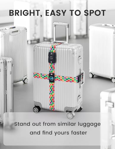 Travelkin Luggage Straps TSA Approved, Suitcase Straps with TSA Lock - color: Honeycomb
