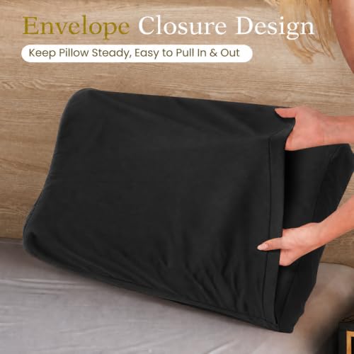 Cooling Contour Cervical Pillowcase, Black, 24x14x5/3.7 Inches, 1 Piece - color: Black