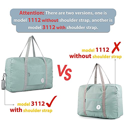 Narway Personal Item Travel Bag, Foldable Carry on Duffle Bag for Women Men - color: AB-Mint Green