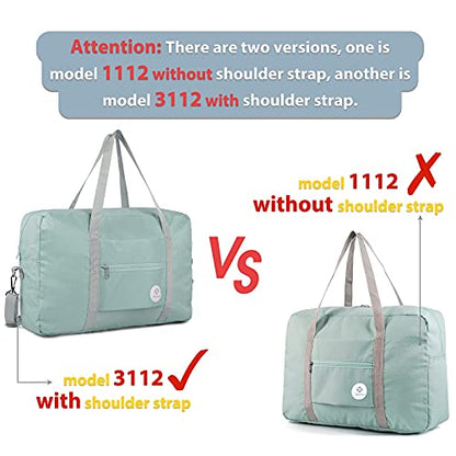 Narway Personal Item Travel Bag, Foldable Carry on Duffle Bag for Women Men - color: AB-Mint Green