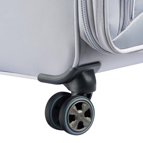 DELSEY PARIS Cruise 3.0, 28 Inch Checked Softside Luggage, Platinum | Expandable Suitcase, Softside, Lightweight Durable Polyester, Dual-Density Spinner Wheels, Overweight Indicator, TSA Lock - color: Platinum, size: Checked-Large 28 Inch