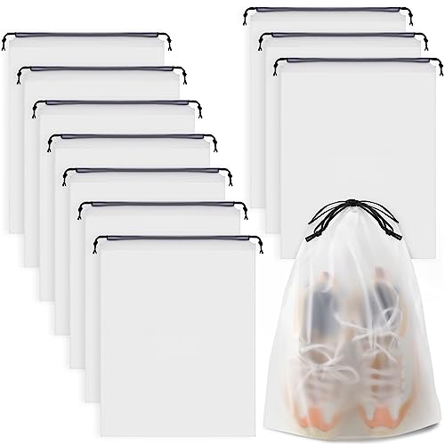 Clear Shoe Bags for Travel 10 PCS, Drawstring Travel Shoe Bags for Packing - color: Clear, style: 10 Pack