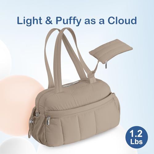 TOPDesign Travel Duffel Bag, Puffy Carry On Overnight, Gym Bag w/Wet Pocket - color: Camel