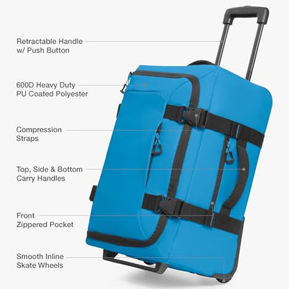 Traveler's Choice Softside Upright Wheeled Duffel Bag - color: Blue