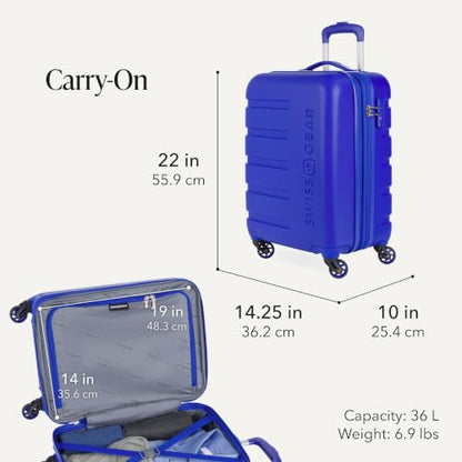 SWISSGEAR Signature Carry-On/Large Hardside Expandable Spinner Luggage Set, ABS Construction, TSA-Friendly Lock, Cobalt, 2-Piece Set (19/27-Inch) - color: Cobalt, size: 2-Piece Set (19/27)