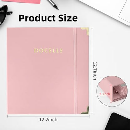 Important Document Organizer – Emergency File Folder Protect Your Family’s Legacy with 3-Ring and Label Pockets, Perfect for Home Office Filing and Gift Giving on Special Occasions - color: Pink