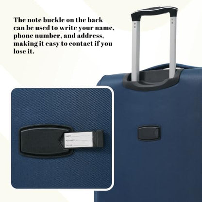 Merax 4-Piece Luggage Set 18/22/26/30,Softside Spinner Suitcase,Deep Blue - color: Deep Blue(18/22/26/30)