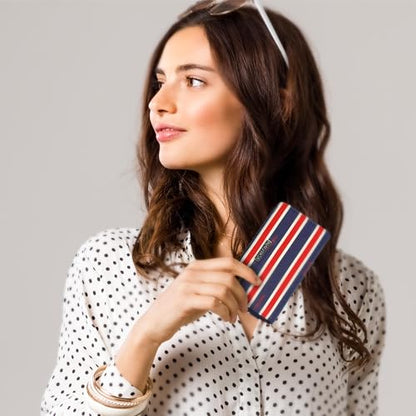 Nautica Seaside Slim Womens Wallet RFID Blocking Credit Card Holder, Coin Purse, Checkbook Organizer Clutch, Small Vegan Leather Wallet for Travel, Black Jacquard - color: Black Jacquard