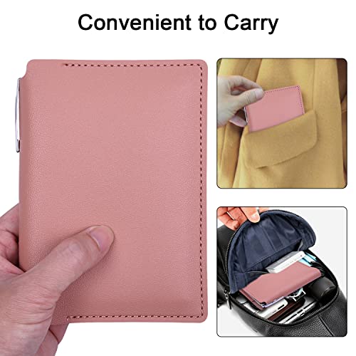 Wisdompro 2 Pack 3.5" x 5.5" Journal Cover for Field Notes Notebooks, Pink - color: Pink