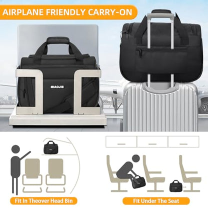 Underseat Carry On Luggage Bag, Lightweight Travel Tote Bag for Travel - color: Black, size: 18IN