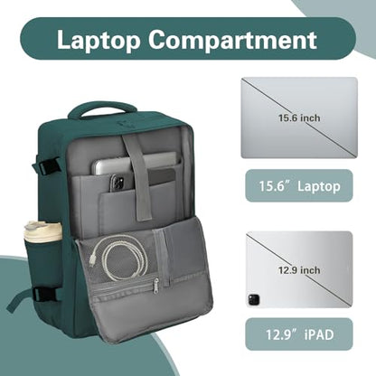 Travel Carry On Backpack for Women, TSA Approved 15.6" Laptop Daypack - color: Peacockblue, size: Medium