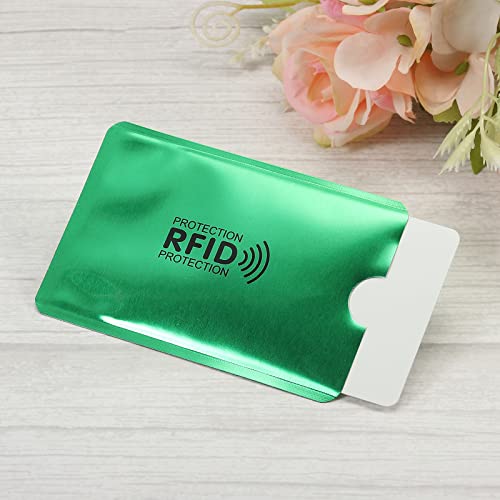 PATIKIL RFID Blocking Credit Card Sleeves, 10 Pack Contactless Protector Holder for NFC Purse, Light Green - color: Light Green