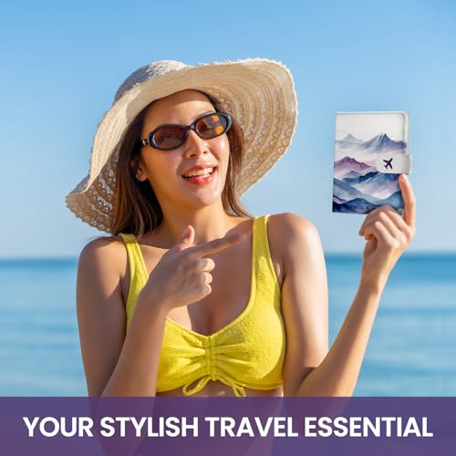 Passport Holder for Travel, RFID Blocking Wallet with Magnetic Closure - color: I-Hill