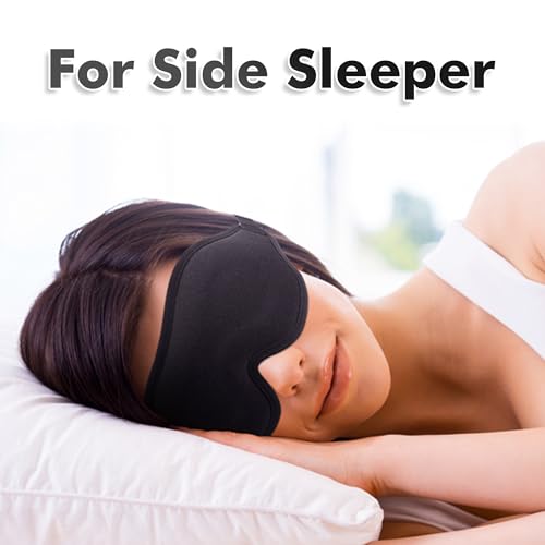 Sleep Mask for Men and Women, 3D Blackout Eye Mask for Side Sleepers, Black - color: Black