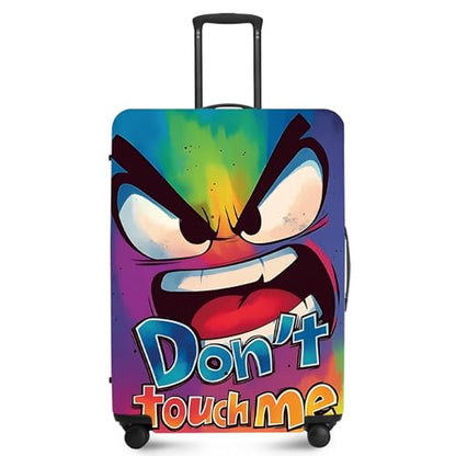 ANNA QUEEN Travel Luggage Cover Suitcase Protector Suitcase Cover Anti-Scratch,Stretchable Bag Cover Washable Durable Polyester - color: Angry - Don't touch me, size: L(fits 28-30Inch suitcase)