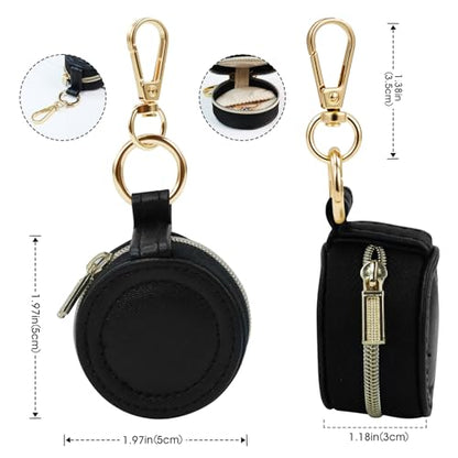 Portable Ring Keychain Holder - Black Jewelry Holder - color: Black