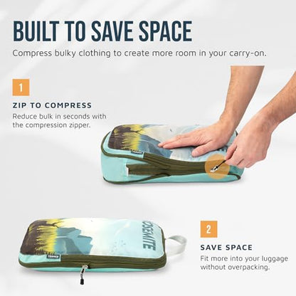 TRIPPED Travel Gear Compression Packing Cubes for Carry-On Travel 6-Pack - color: National Park, size: 6 Piece