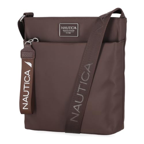 Nautica Diver Nylon Small Women's Crossbody Bag Purse with Adjustable Shoulder Strap - color: Espresso