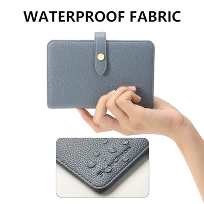 Passport Holder Cover PU Leather Travel Wallet Case RFID Blocking Travel Document Organizer for Women and Men Scandihome Series - color: Blue