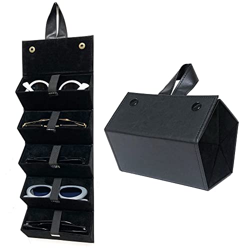 Longjet Sunglasses Organizer Travel Glasses Case Eyeglasses Storage Box - color: Full Black
