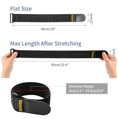 Trilancer Elastic Cinch Straps with Anti-Slip Strips, 18'' x 2'' (8 Pack) - size: 18"(8 pcs)