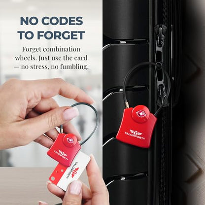 Keyless TSA Approved Suitcase Luggage Locks, Red 4-Pack - color: Red, size: 4 Pack