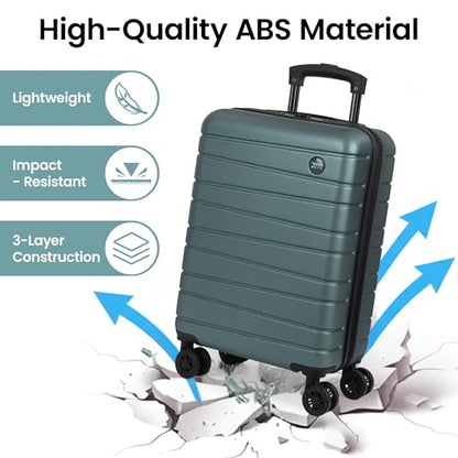20" Carry-On Luggage,Suitcases w/4 Spinner Wheels,NO LOCK - color: Green, size: Carry on - 20 Inch