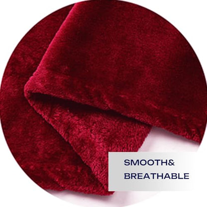 Red Fleece Plush Throw Blanket 90"x90"for Couch Sofa Fuzzy Cozy Flannel - color: Red, size: Queen(90"×90")