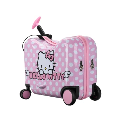Bioworld Hello Kitty Character Face Pink Ride-On Luggage - color: Hello Kitty Face Pink