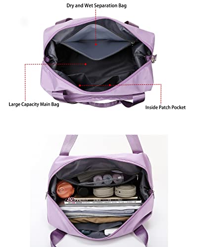 NWLR Foldable Travel Bag Expandable Weekender Duffle Bag for Women - color: Black