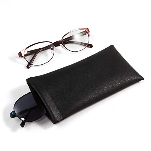 TRIUMPH VISION Eyeglass Case Glasses Case Soft Sunglass Pouch Sleeve 3 Pack - color: 3 Pack Dark Grey, Red, Black