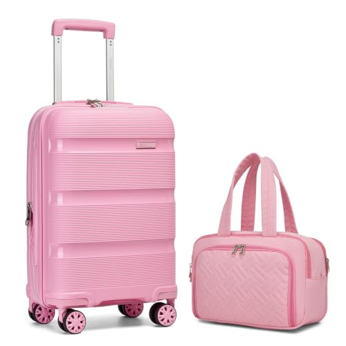 Kono Airline Approved Suitcase Set 2 Pieces, Pink - color: Pink, size: 2 Piece Travel Set (TB/20)