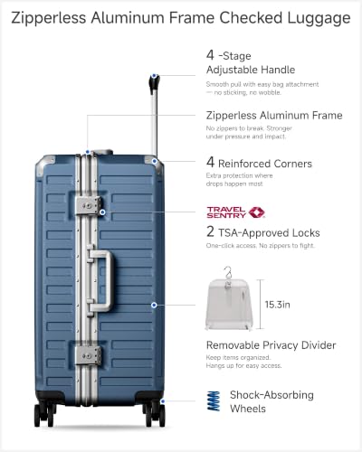LUGGEX 2-Piece Zipperless Luggage Set, 20/24 Inch, Ocean Blue - color: Ocean Blue, size: 2 Piece Set (20/24)